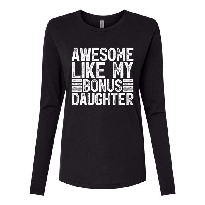 Awesome Like My Bonus Daughter Gifts Fathers Day Dad Womens Cotton Relaxed Long Sleeve T-Shirt