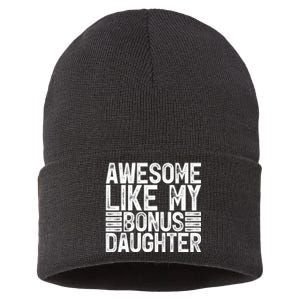 Awesome Like My Bonus Daughter Gifts Fathers Day Dad Sustainable Knit Beanie