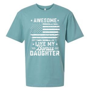 Awesome Like My Bonus Daughter Usa Flag 4th Of July Sueded Cloud Jersey T-Shirt