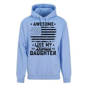 Awesome Like My Bonus Daughter Usa Flag 4th Of July Unisex Surf Hoodie