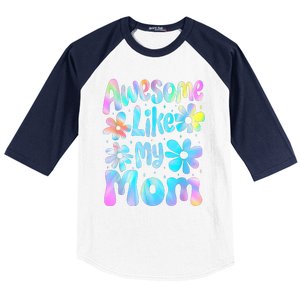 Awesome Like My Mom Mommy Groovy Graphic MotherS Day Baseball Sleeve Shirt