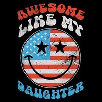 Awesome Like My Daughter Funny Fathers Day 4th Of July 2025 Cooling Performance Long Sleeve Crew