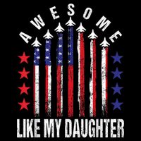 Awesome Like My Daughter Funny Fathers Day & 4th Of July 7-Panel Snapback Hat