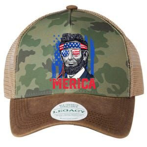 Abraham Lincoln Merica 4th Of July American Flag Legacy Tie Dye Trucker Hat