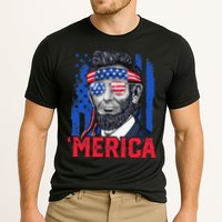 Abraham Lincoln Merica 4th Of July American Flag Cooling Performance Crew T-Shirt