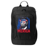 Abraham Lincoln Merica 4th Of July American Flag City Backpack