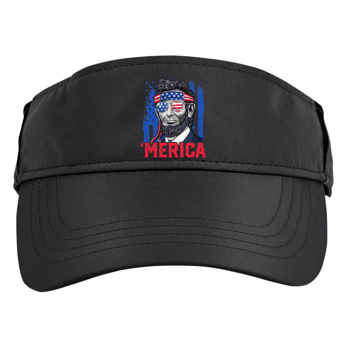 Abraham Lincoln Merica 4th Of July American Flag Adult Drive Performance Visor