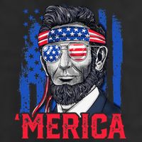 Abraham Lincoln Merica 4th Of July American Flag Adult Drive Performance Visor