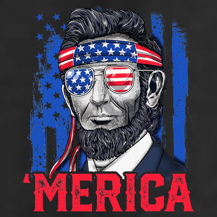 Abraham Lincoln Merica 4th Of July American Flag Adult Drive Performance Visor