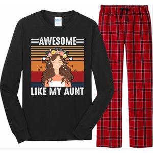 Awesome Like My Aunt Auntie Niece Retro Aunt Gift Long Sleeve Pajama Set