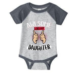 Awesome Like My Daughter Parents FatherS Day MotherS Day Infant Baby Jersey Bodysuit