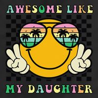 Awesome Like My Daughter Funny FatherS Day Dad 7 Panel Mesh Trucker Snapback Hat
