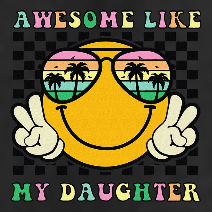 Awesome Like My Daughter Funny FatherS Day Dad 7 Panel Mesh Trucker Snapback Hat
