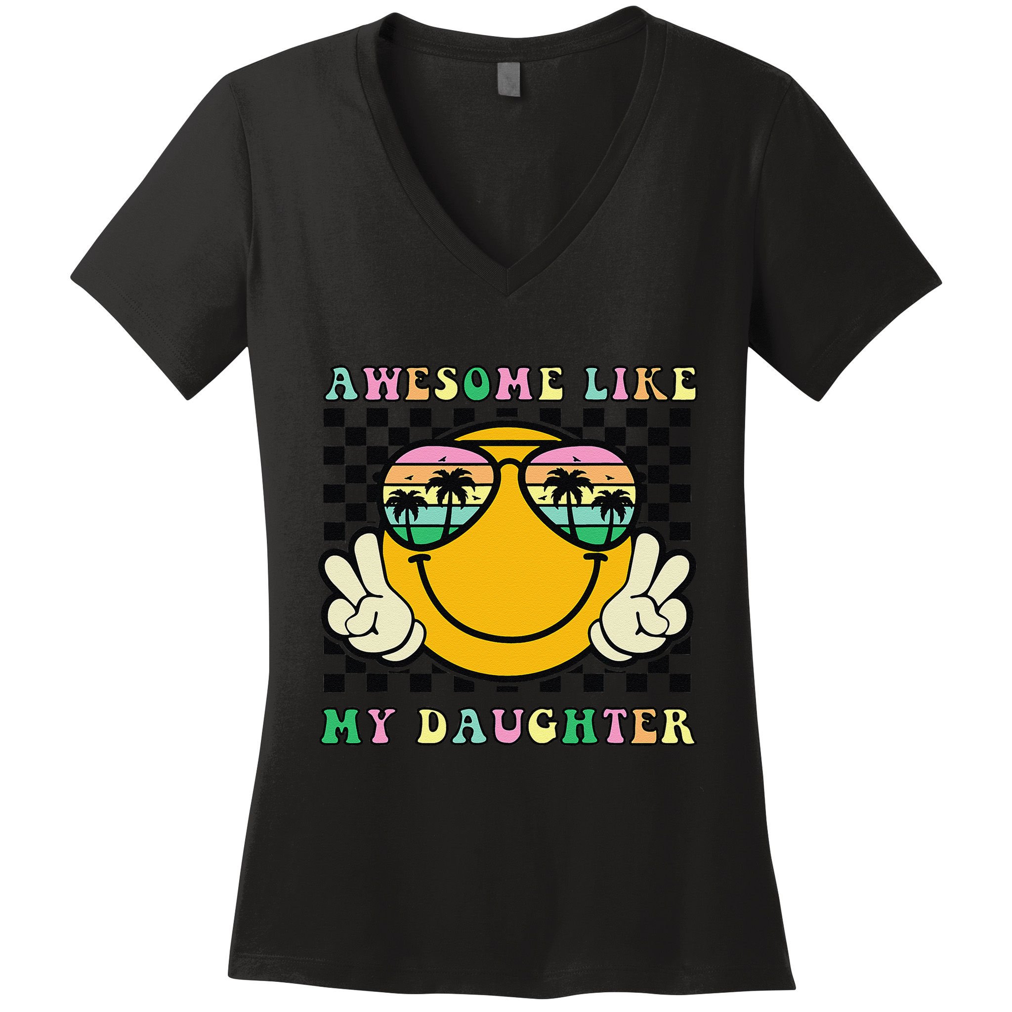Awesome Like My Daughter Funny FatherS Day Dad Women's V-Neck T-Shirt