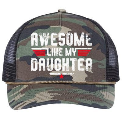 Awesome Like My Daughter Funny Dad Birthday Fathers Day Retro Rope Trucker Hat Cap