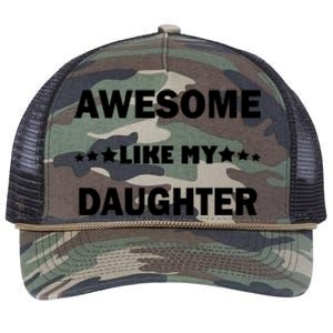 Awesome Like My Daughter Funny FatherS Day Dad Retro Rope Trucker Hat Cap