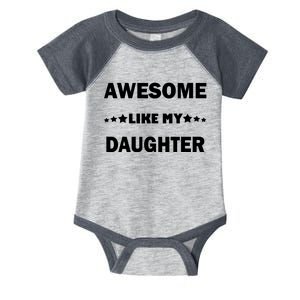 Awesome Like My Daughter Funny FatherS Day Dad Infant Baby Jersey Bodysuit