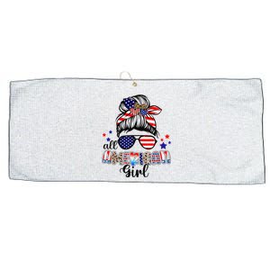 American Life Messy Bun 4th Of July Patriotic USA Women Large Microfiber Waffle Golf Towel