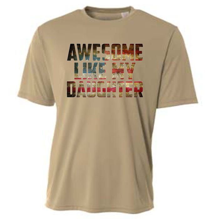 Awesome Like My Daughter 4th July Flag Proud Dad Fathers Day Cooling Performance Crew T-Shirt