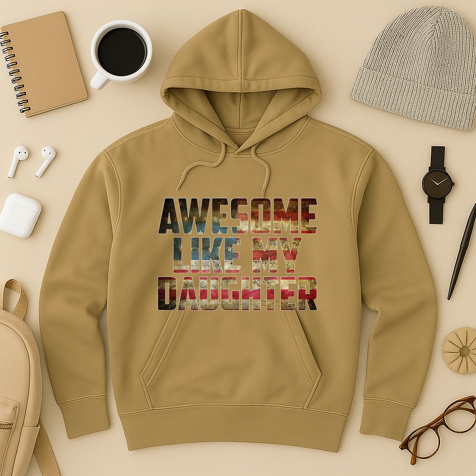 Awesome Like My Daughter 4th July Flag Proud Dad Fathers Day Hoodie