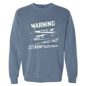 Airplane Lover Men Boy Kids Aviation Pilot Garment-Dyed Sweatshirt