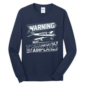 Airplane Lover Men Boy Kids Aviation Pilot Tall Long Sleeve T-Shirt