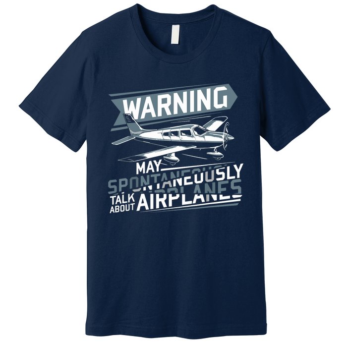 Airplane Lover Men Boy Kids Aviation Pilot Premium T-Shirt