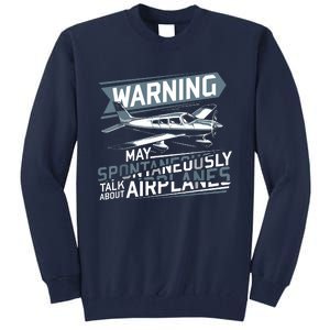 Airplane Lover Men Boy Kids Aviation Pilot Tall Sweatshirt