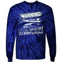 Airplane Lover Men Boy Kids Aviation Pilot Tie-Dye Long Sleeve Shirt