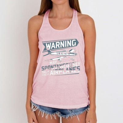 Airplane Lover Men Boy Kids Aviation Pilot Women's Knotted Racerback Tank