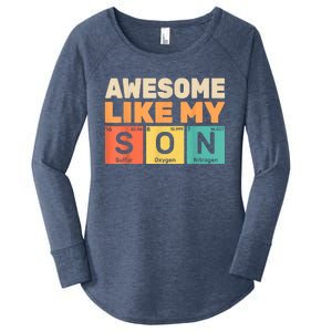 Awesome Like My Son Periodic Table Fathers Day Chemistry Women's Perfect Tri Tunic Long Sleeve Shirt