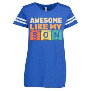 Awesome Like My Son Periodic Table Fathers Day Chemistry Enza Ladies Jersey Football T-Shirt