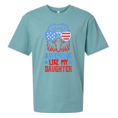 Awesome Like My Daughter Funny Father's Day & 4th Of July Sueded Cloud Jersey T-Shirt