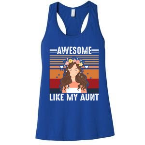 Awesome Like My Aunt Auntie Niece Retro Aunt Gift Women's Racerback Tank