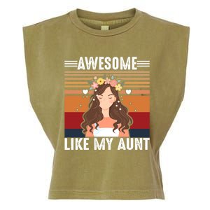 Awesome Like My Aunt Auntie Niece Retro Aunt Gift Garment-Dyed Women's Muscle Tee