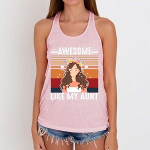 Awesome Like My Aunt Auntie Niece Retro Aunt Gift Women's Knotted Racerback Tank