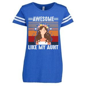 Awesome Like My Aunt Auntie Niece Retro Aunt Gift Enza Ladies Jersey Football T-Shirt