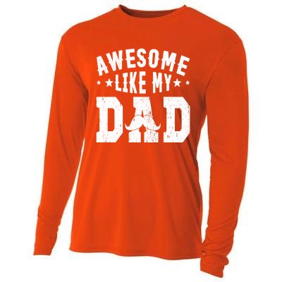 Awesome Like My Dad Vintage Daughter Dad And Son Matching Gift Cooling Performance Long Sleeve Crew