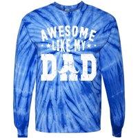 Awesome Like My Dad Vintage Daughter Dad And Son Matching Gift Tie-Dye Long Sleeve Shirt