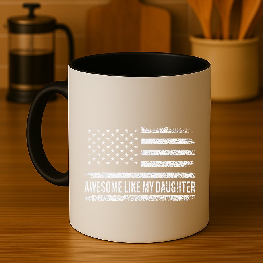 Awesome Like My Daughter Retro Man Funny Fathers Day Dad Mug