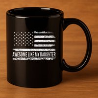 Awesome Like My Daughter Retro Man Funny Fathers Day Dad 11oz C Handle Ceramic Mug