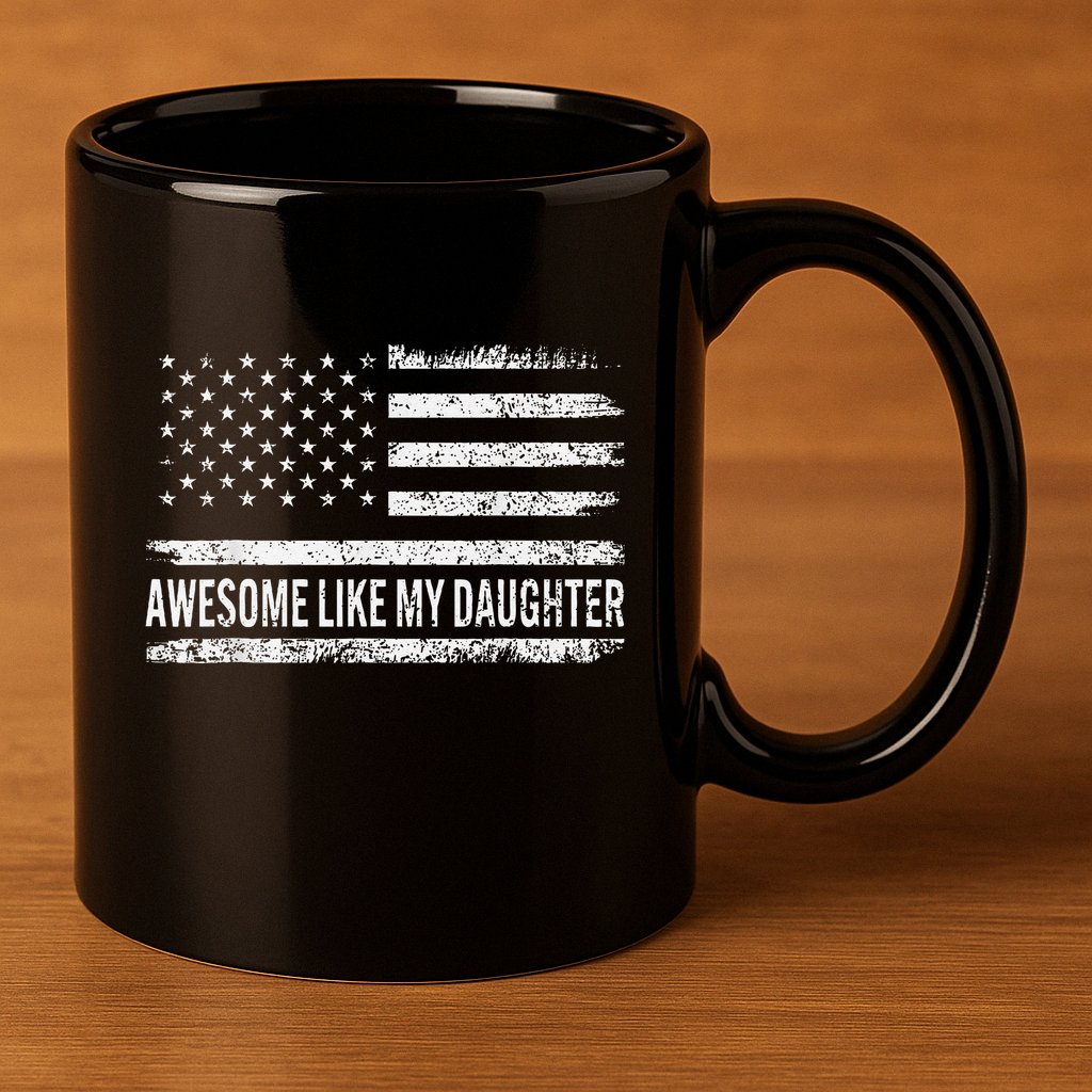 Awesome Like My Daughter Retro Man Funny Fathers Day Dad 11oz C Handle Ceramic Mug