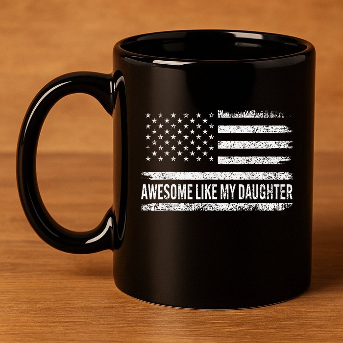 Awesome Like My Daughter Retro Man Funny Fathers Day Dad 11oz C Handle Ceramic Mug