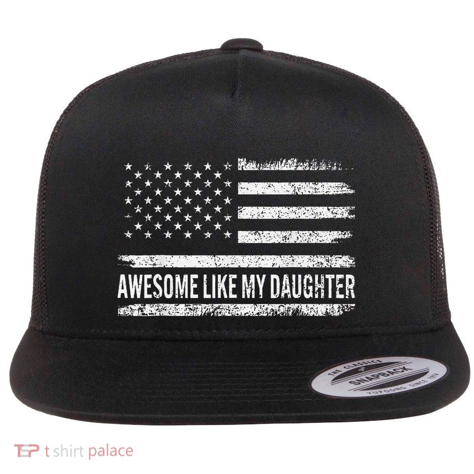 Awesome Like My Daughter Retro Man Funny Fathers Day Dad Flatbill Hat