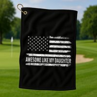 Awesome Like My Daughter Retro Man Funny Fathers Day Dad Golf Towel