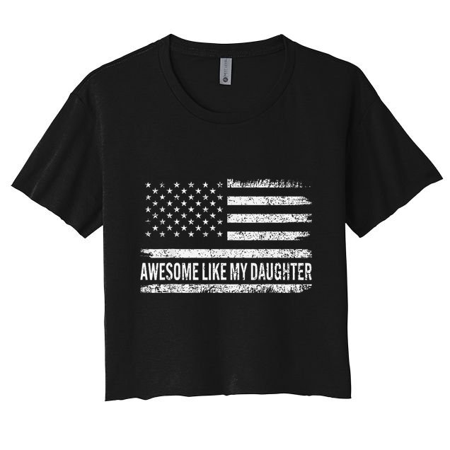 Awesome Like My Daughter Retro Man Funny Fathers Day Dad Crop Top