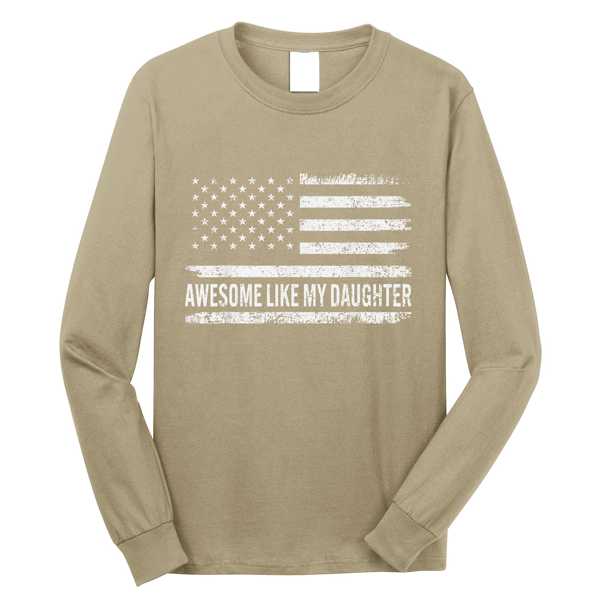 Awesome Like My Daughter Retro Man Funny Fathers Day Dad Long Sleeve Shirt