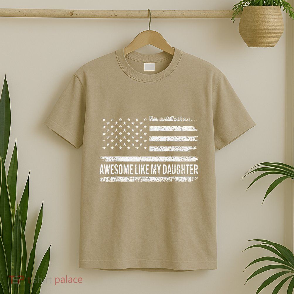 Awesome Like My Daughter Retro Man Funny Fathers Day Dad T-Shirt