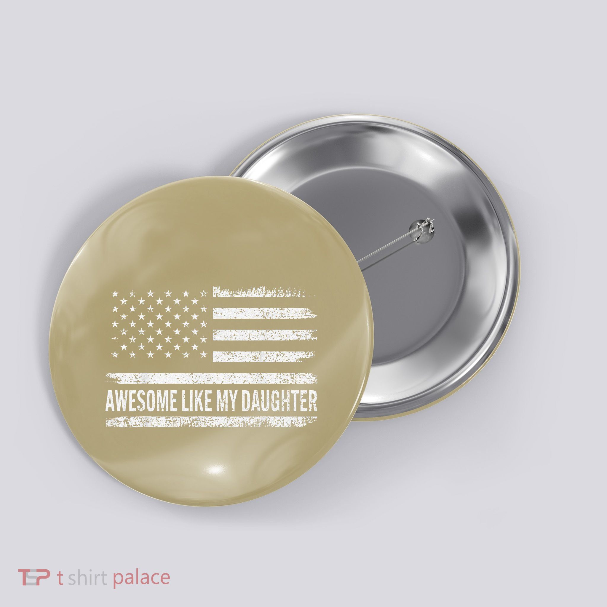 Awesome Like My Daughter Retro Man Funny Fathers Day Dad Button