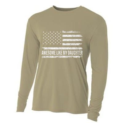 Awesome Like My Daughter Retro Man Funny Fathers Day Dad Cooling Performance Long Sleeve Crew